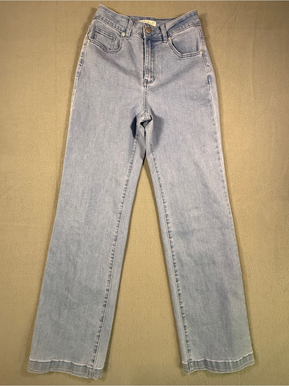 Women's Light Blue High-Rise Straight Leg Jeans